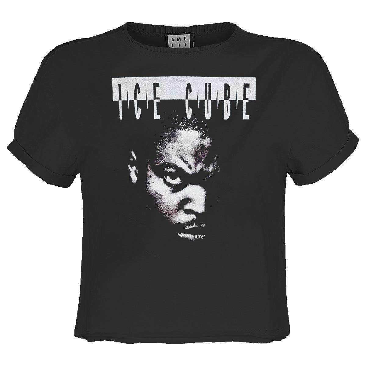Charcoal - Front - Amplified Womens-Ladies Intimidation Ice Cube Crop Top