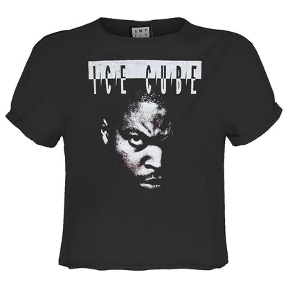 Charcoal - Front - Amplified Womens-Ladies Intimidation Ice Cube Crop Top