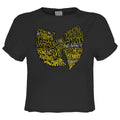 Charcoal - Front - Amplified Womens-Ladies Graffiti Wu-Tang Clan Crop Top