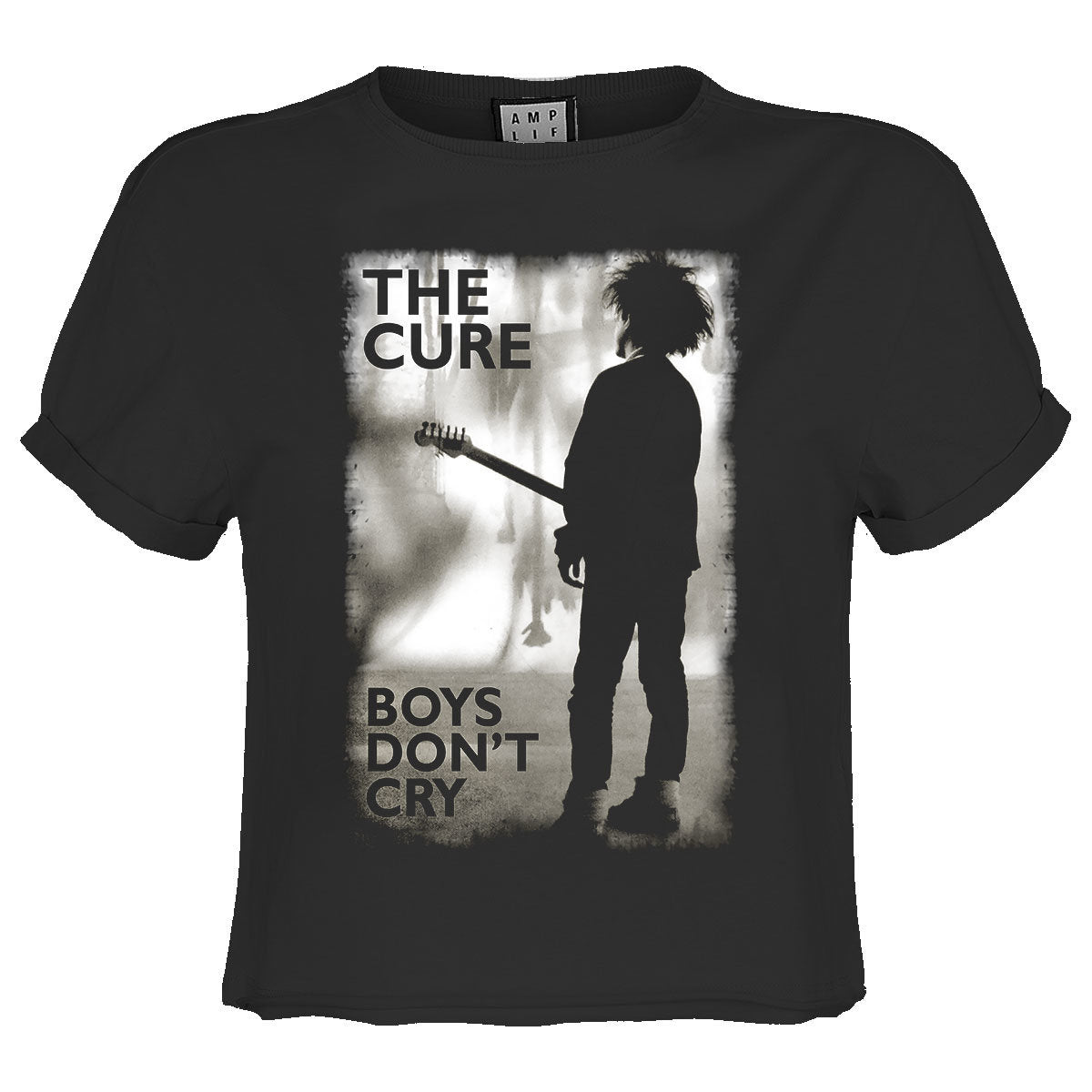 Charcoal - Front - Amplified Womens-Ladies Boys Don´t Cry The Cure Crop Top