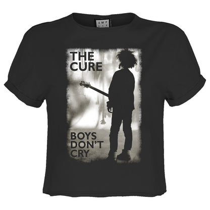 Charcoal - Front - Amplified Womens-Ladies Boys Don´t Cry The Cure Crop Top