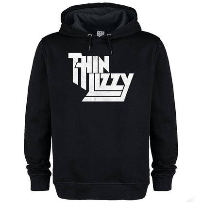 Black - Front - Amplified Unisex Adult Thin Lizzy Logo Hoodie