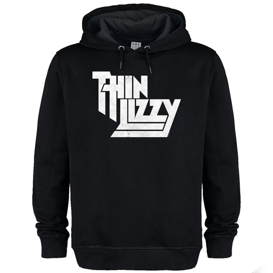 Black - Front - Amplified Unisex Adult Thin Lizzy Logo Hoodie