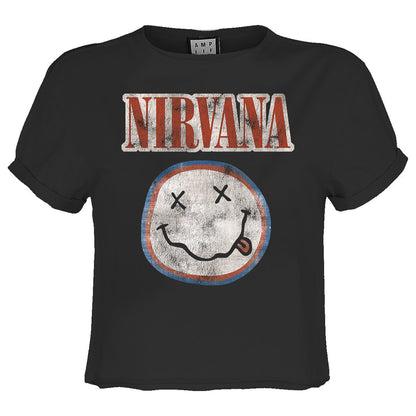 Charcoal - Front - Amplified Womens-Ladies Colour Nirvana Crop Top