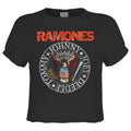Charcoal - Front - Amplified Womens-Ladies Vintage Seal Ramones Crop Top