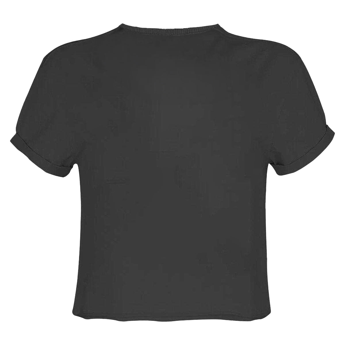 Charcoal - Back - Amplified Womens-Ladies Trooper Iron Maiden Crop Top