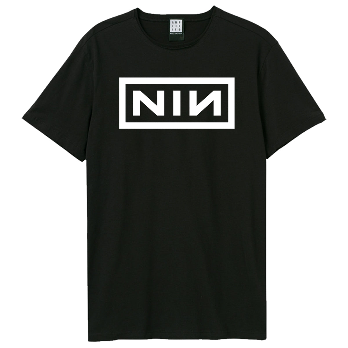 Black - Front - Amplified Unisex Adult NIN Logo T-Shirt