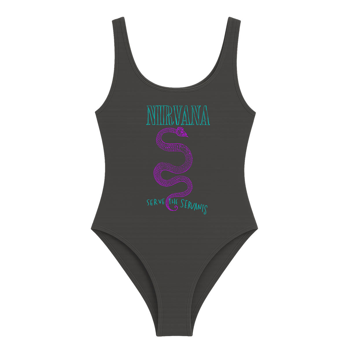 Charcoal - Front - Amplified Womens-Ladies Serve The Serpents Nirvana Bodysuit