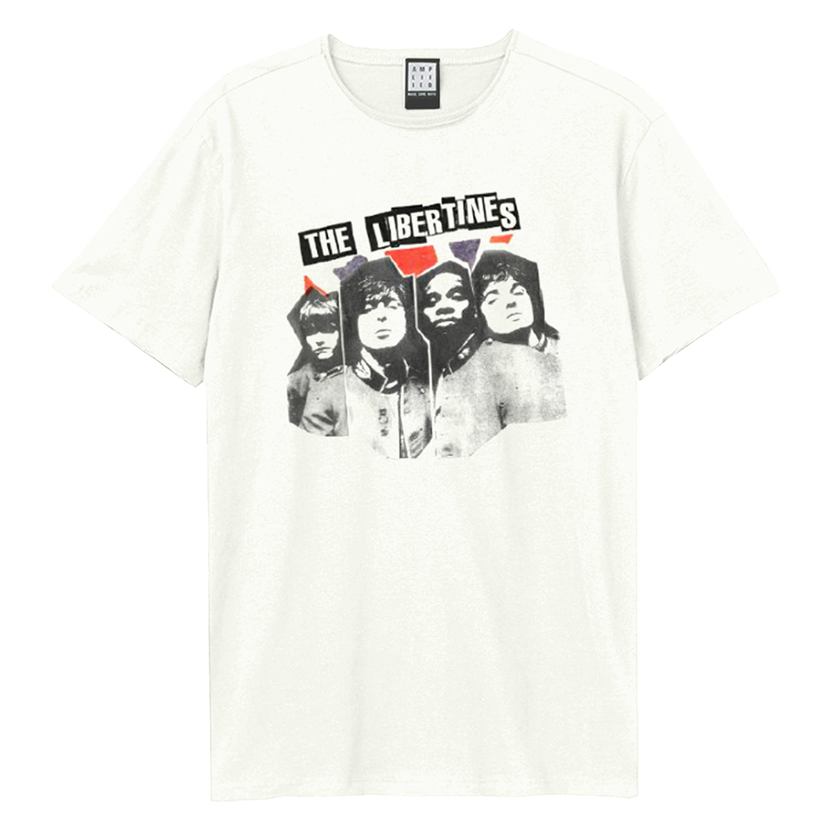 Vintage White - Front - Amplified Unisex Adult Rip Flag Xerox The Libertines T-Shirt