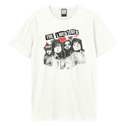 Vintage White - Front - Amplified Unisex Adult Rip Flag Xerox The Libertines T-Shirt