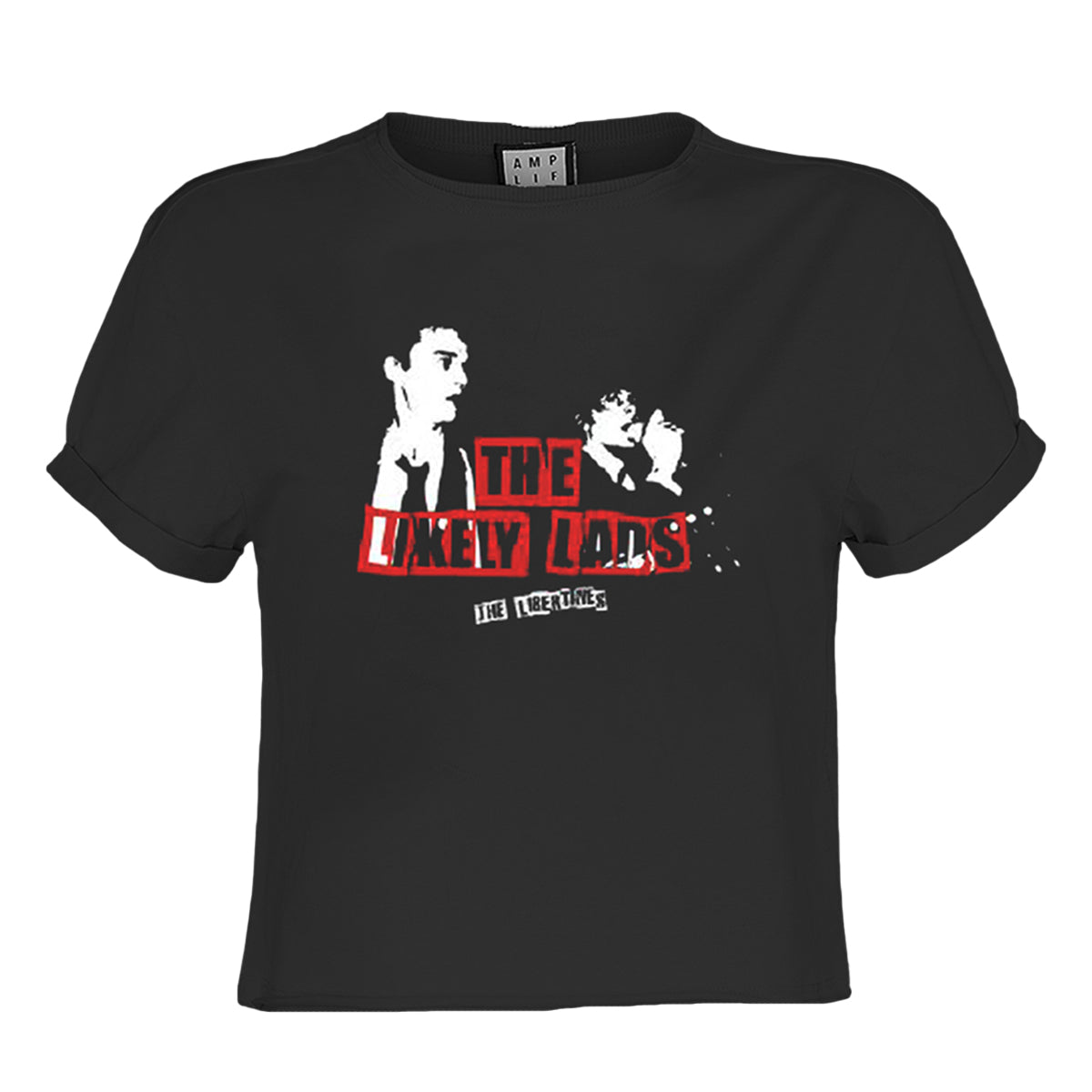 Charcoal - Front - Amplified Womens-Ladies Pete And Carl The Libertines Crop Top