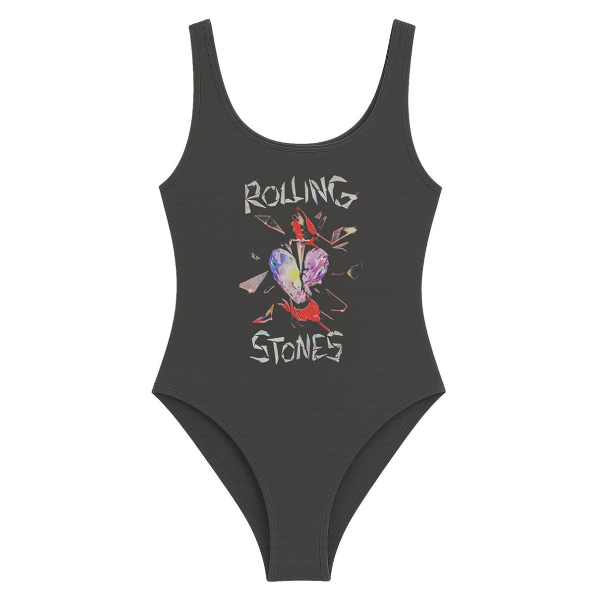 Charcoal - Front - Amplified Womens-Ladies Hackney Diamonds The Rolling Stones Bodysuit