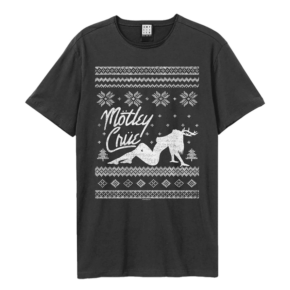 Charcoal - Front - Amplified Unisex Adult Motley Crue Holiday T-Shirt