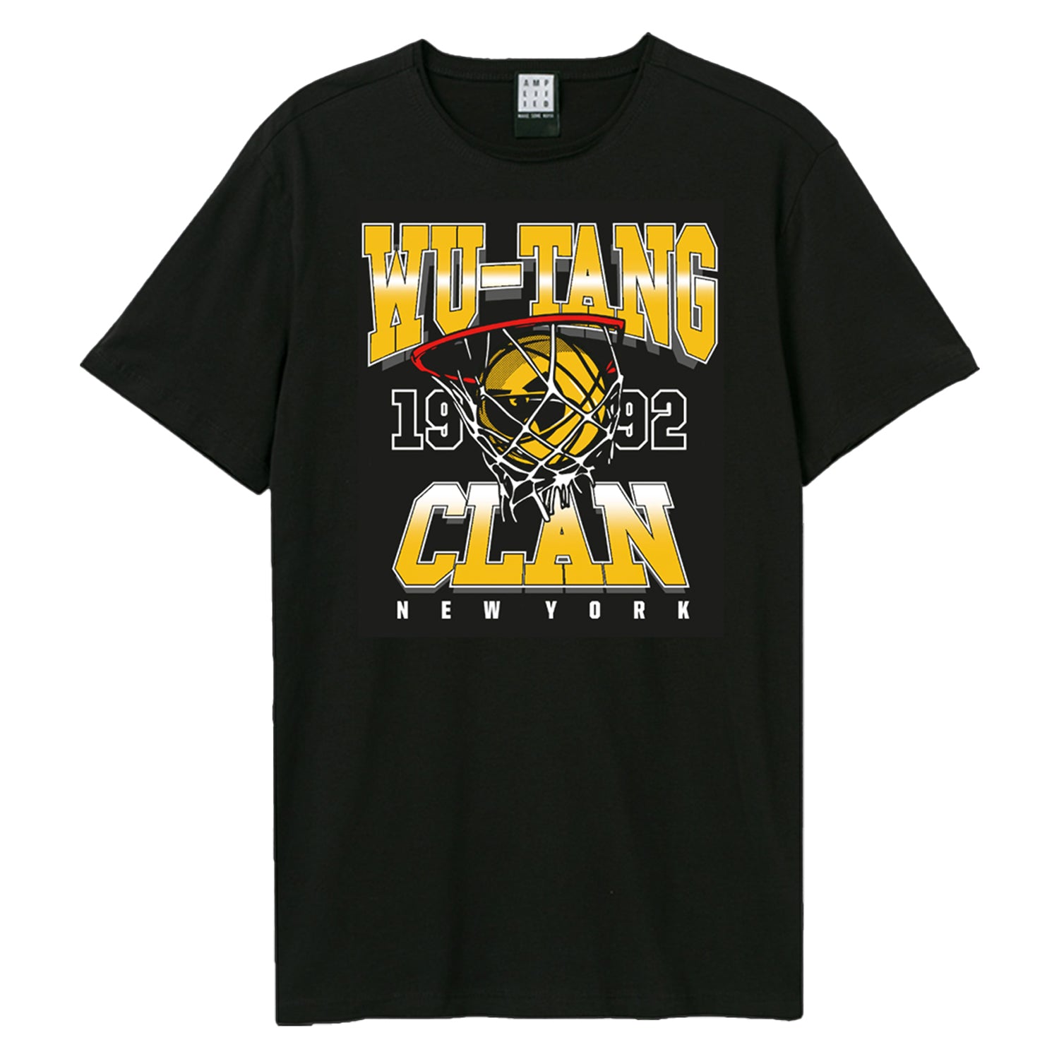 Black - Front - Amplified Unisex Adult Shooting Hoops Wu-Tang Clan T-Shirt