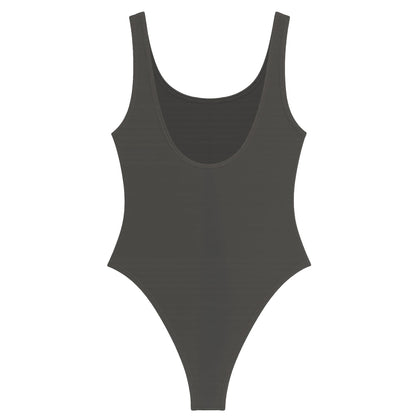 Charcoal - Back - Amplified Womens-Ladies Leopard Tongue The Rolling Stones Bodysuit