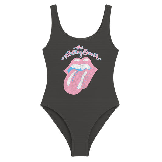 Charcoal - Front - Amplified Womens-Ladies Washed Out The Rolling Stones Bodysuit