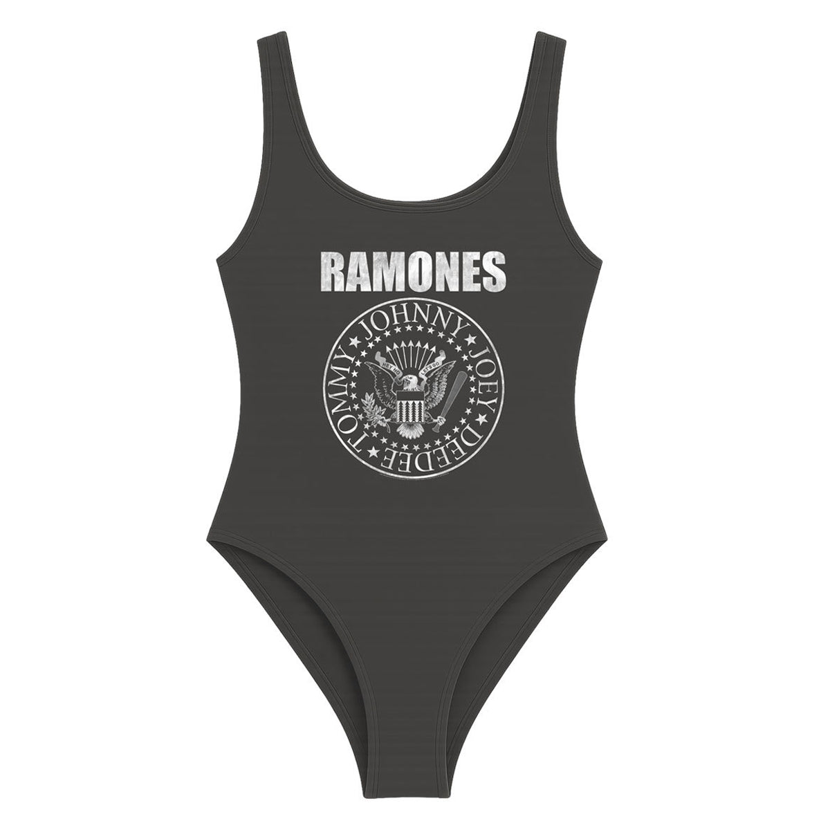 Charcoal - Front - Amplified Womens-Ladies Classic Seal Ramones Bodysuit