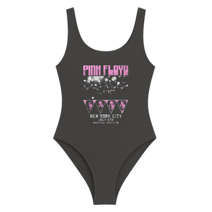 Charcoal - Front - Amplified Womens-Ladies Ny City Pink Floyd Bodysuit