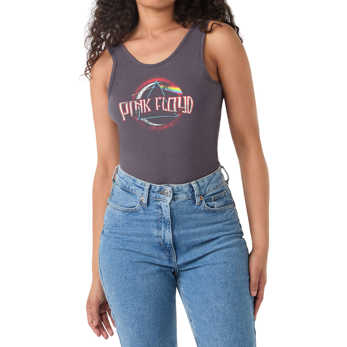 Charcoal - Side - Amplified Womens-Ladies On The Run Pink Floyd Bodysuit