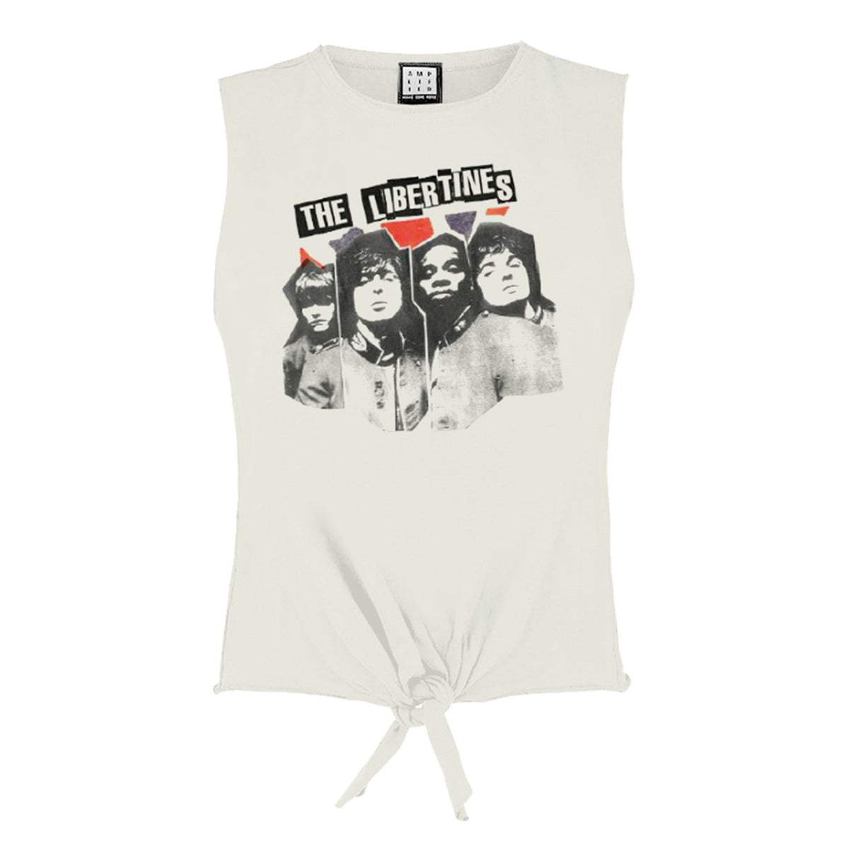 Vintage White - Front - Amplified Womens-Ladies Rip Flag Xerox The Libertines Sleeveless Top