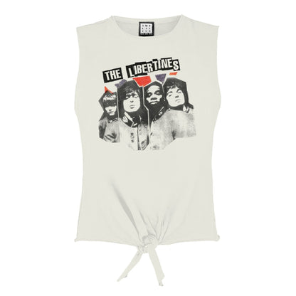 Vintage White - Front - Amplified Womens-Ladies Rip Flag Xerox The Libertines Sleeveless Top