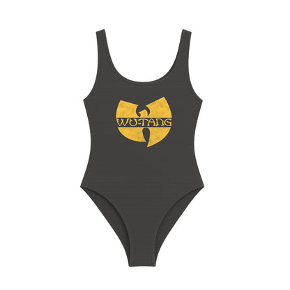 Charcoal - Front - Amplified Womens-Ladies Wu-Tang Clan Logo Bodysuit