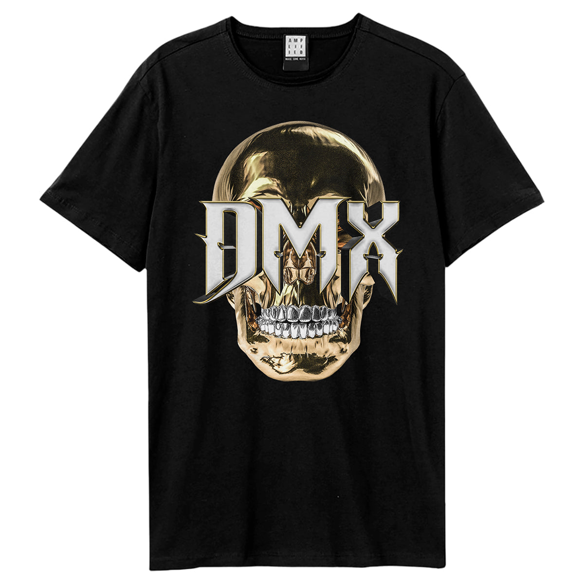 Black - Front - Amplified Unisex Adult 3D Skull DMX T-Shirt