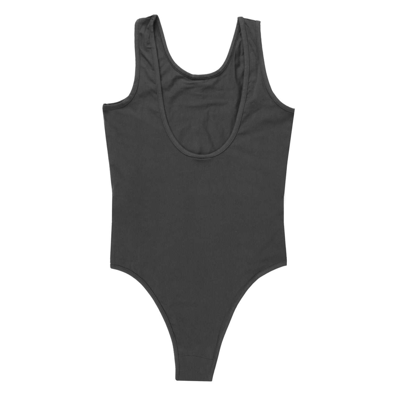 Charcoal - Back - Amplified Womens-Ladies Metallic Logo Bodysuit