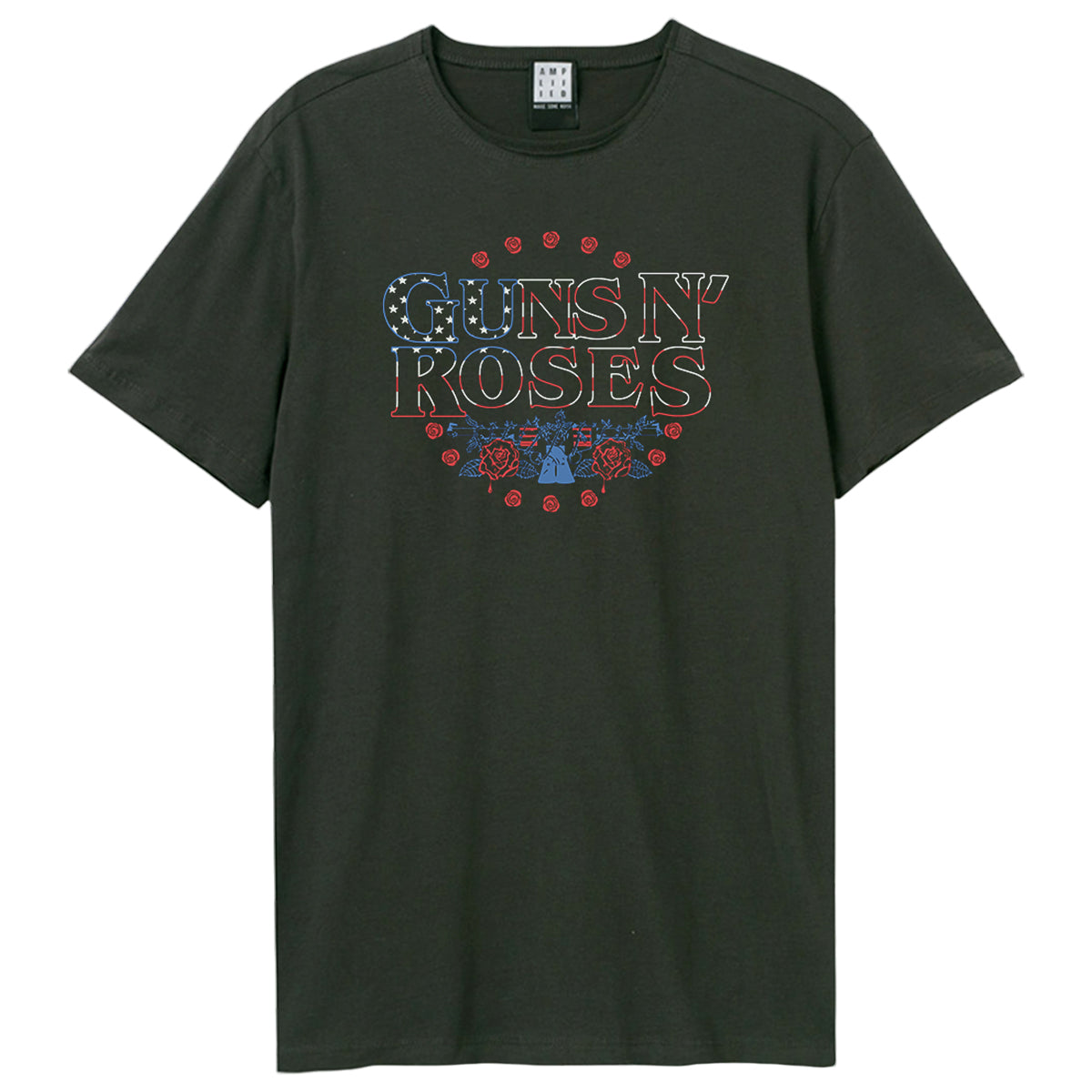 Charcoal - Front - Amplified Unisex Adult Stars And Stripes Guns N Roses T-Shirt