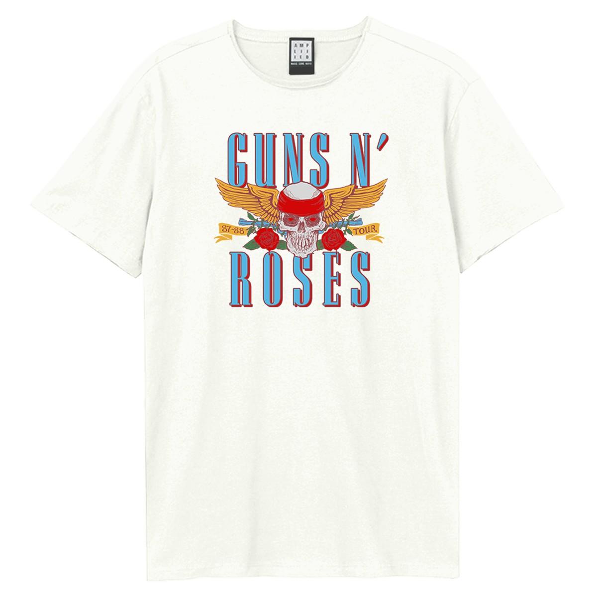 Vintage White - Front - Amplified Unisex Adult Skull 25 Guns N Roses T-Shirt