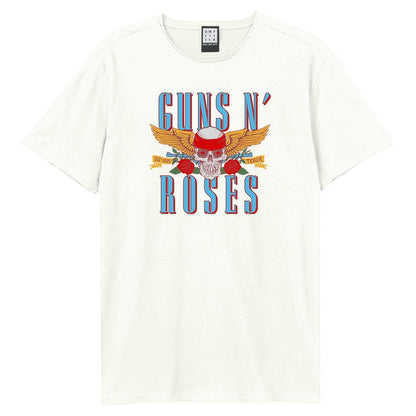 Vintage White - Front - Amplified Unisex Adult Skull 25 Guns N Roses T-Shirt