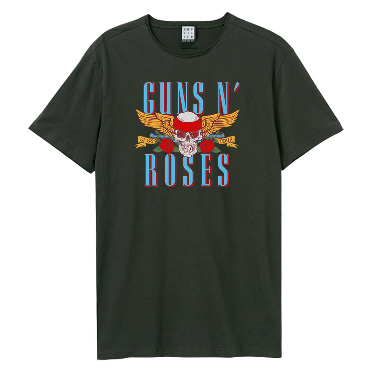 Charcoal - Front - Amplified Unisex Adult Skull 25 Guns N Roses T-Shirt