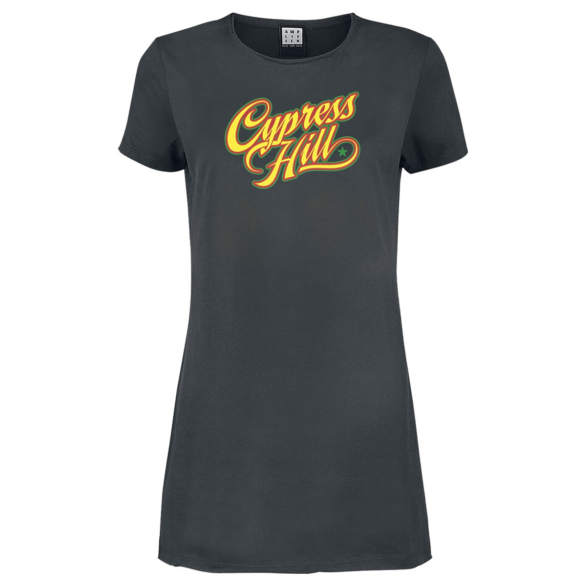 Charcoal - Front - Amplified Womens-Ladies Script Cypress Hill T-Shirt Dress