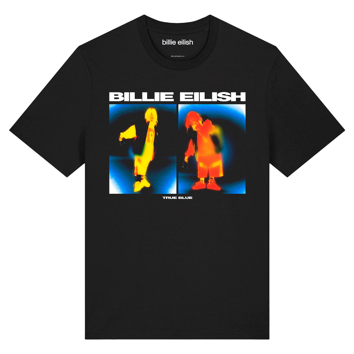 Black - Front - Amplified Unisex Adult True Blue Billie Eilish T-Shirt