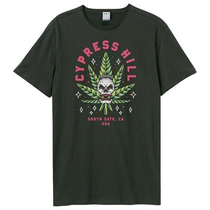 Charcoal - Front - Amplified Unisex Adult Skull Leaf Cypress Hill T-Shirt