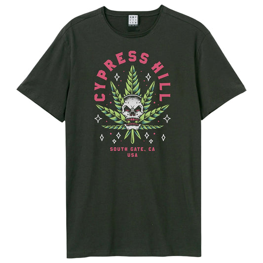 Charcoal - Front - Amplified Unisex Adult Skull Leaf Cypress Hill T-Shirt
