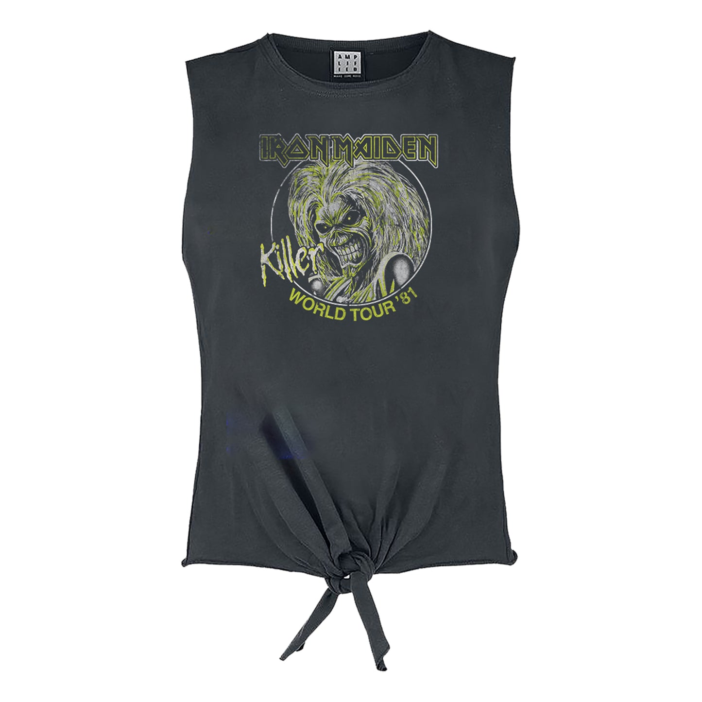 Charcoal - Front - Amplified Womens-Ladies Killers Tour 81 Iron Maiden Sleeveless Top