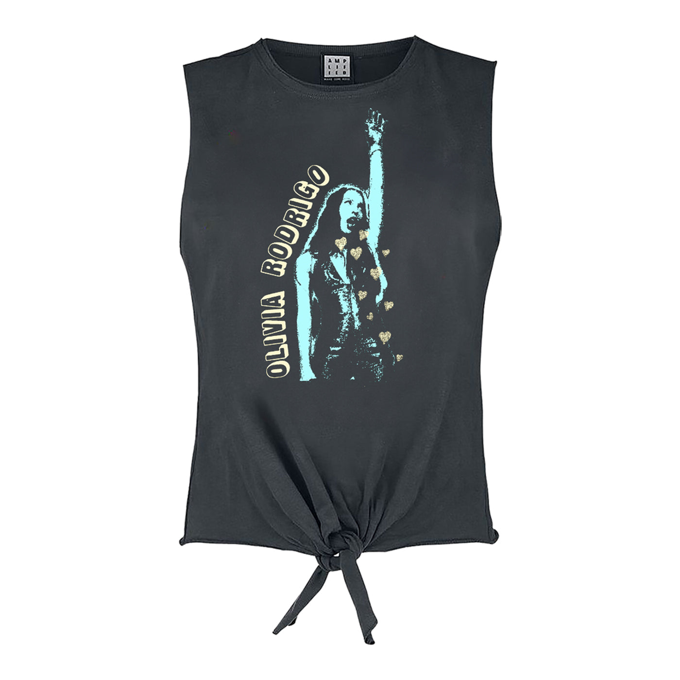 Charcoal - Front - Amplified Womens-Ladies So American Olivia Rodrigo Sleeveless Top