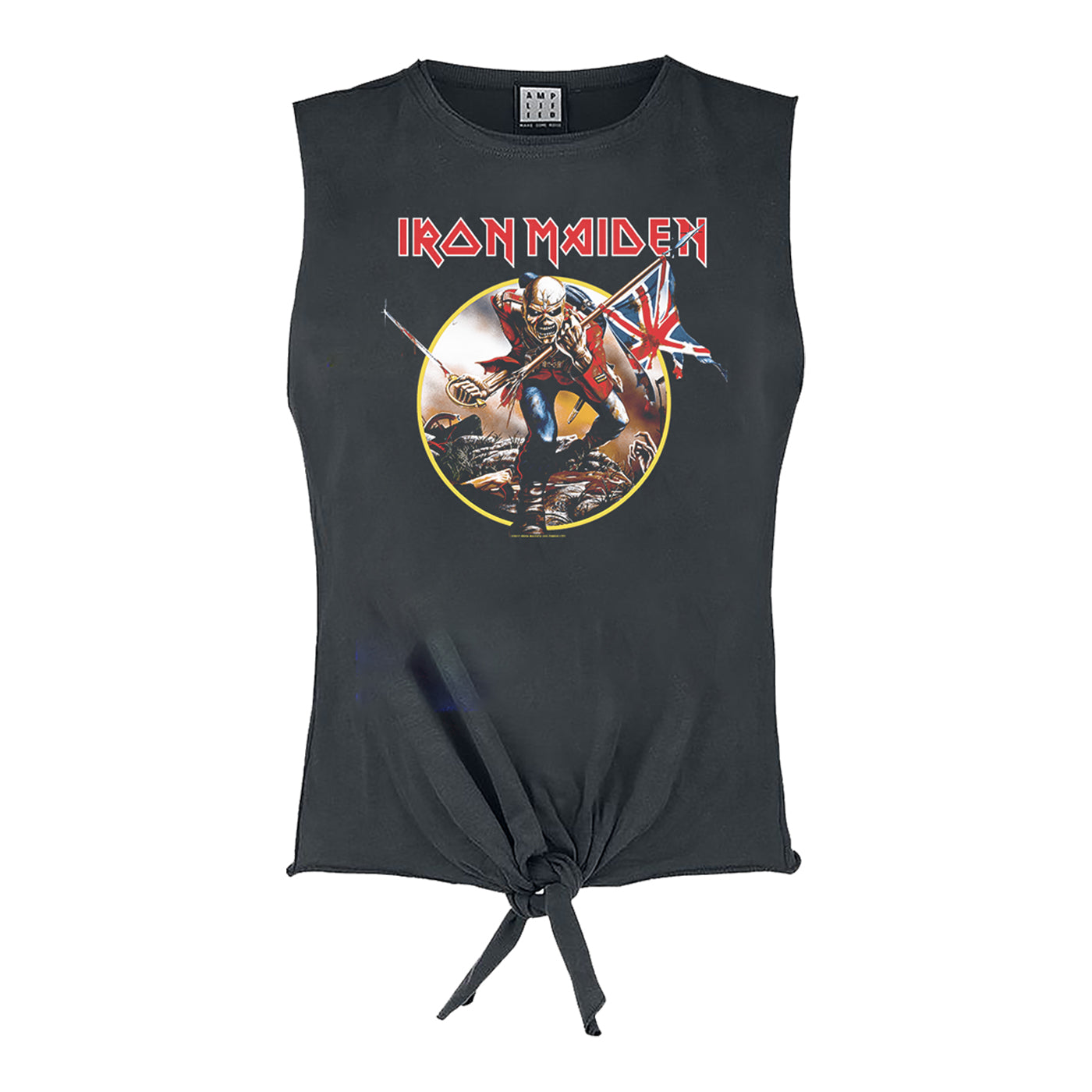 Charcoal - Front - Amplified Womens-Ladies Fear Of The Dark Iron Maiden Sleeveless Top