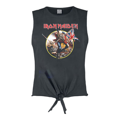 Charcoal - Front - Amplified Womens-Ladies Fear Of The Dark Iron Maiden Sleeveless Top