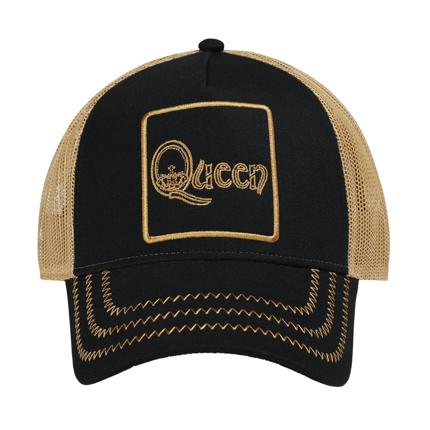 Black-Brown - Front - Amplified Queen Trucker Cap