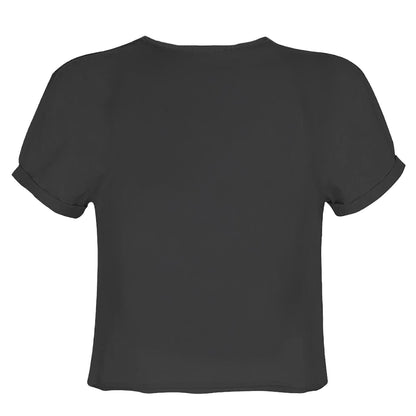 Charcoal - Back - Amplified Womens-Ladies So American Olivia Rodrigo Crop Top