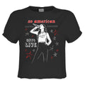 Charcoal - Front - Amplified Womens-Ladies So American Olivia Rodrigo Crop Top