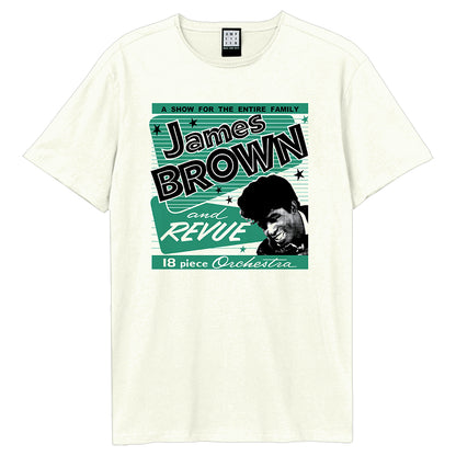 Vintage White - Front - Amplified Unisex Adult Retro Revue James Brown T-Shirt
