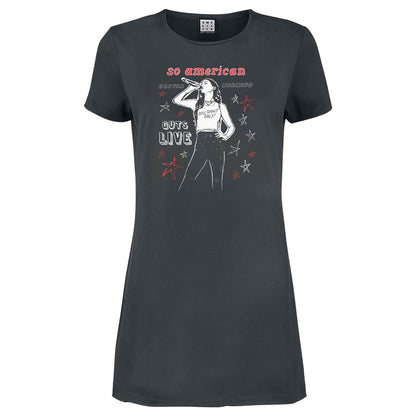 Charcoal - Front - Amplified Womens-Ladies So American Olivia Rodrigo T-Shirt Dress