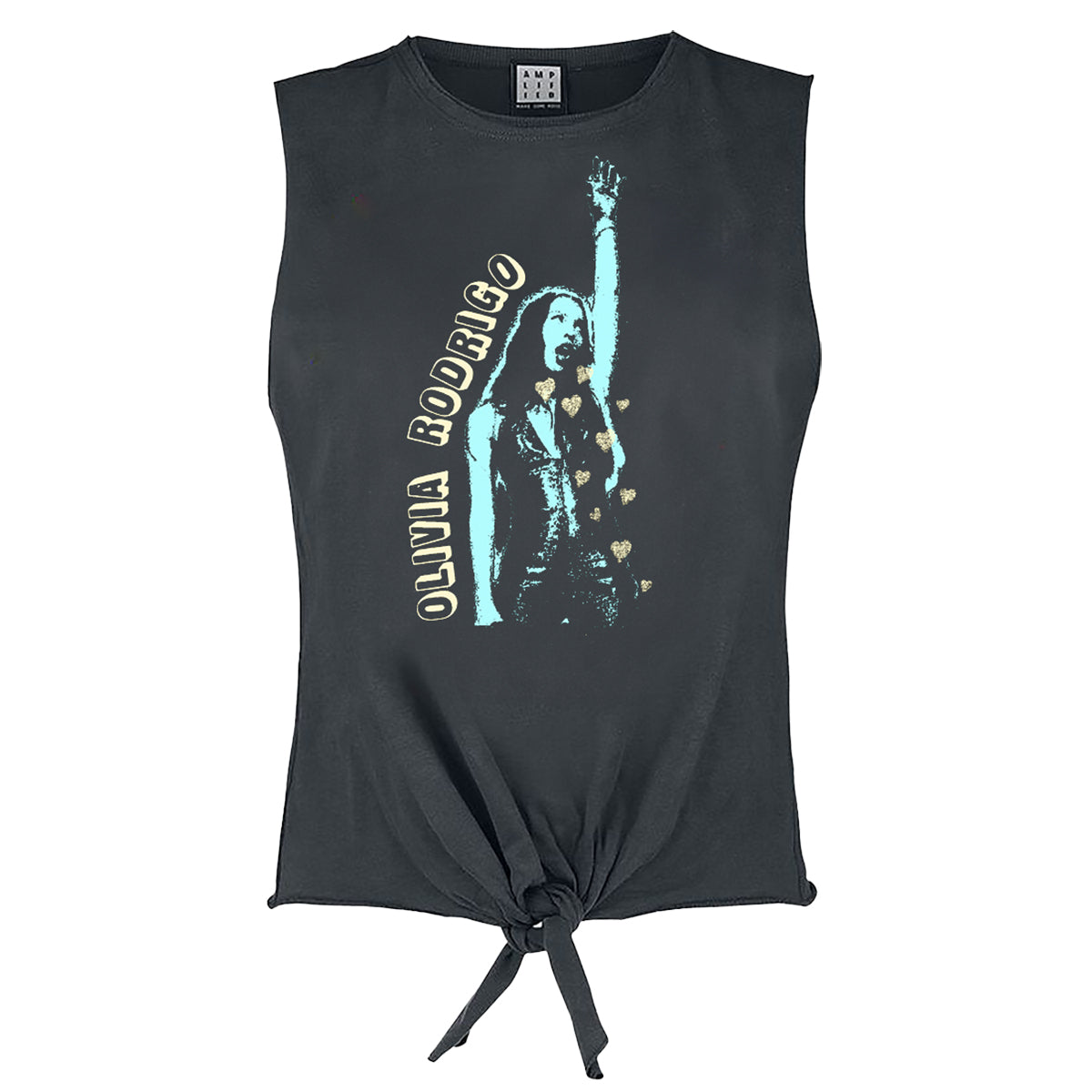 Charcoal - Front - Amplified Womens-Ladies Hand Up Sleeveless Top