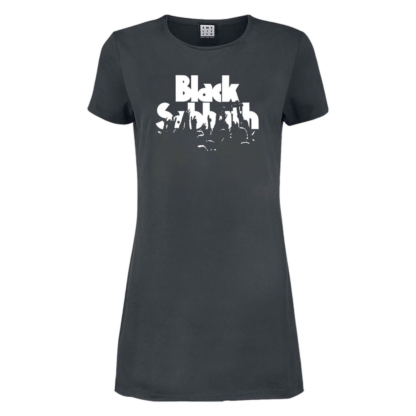 Charcoal - Front - Amplified Womens-Ladies Crowd Black Sabbath T-Shirt Dress