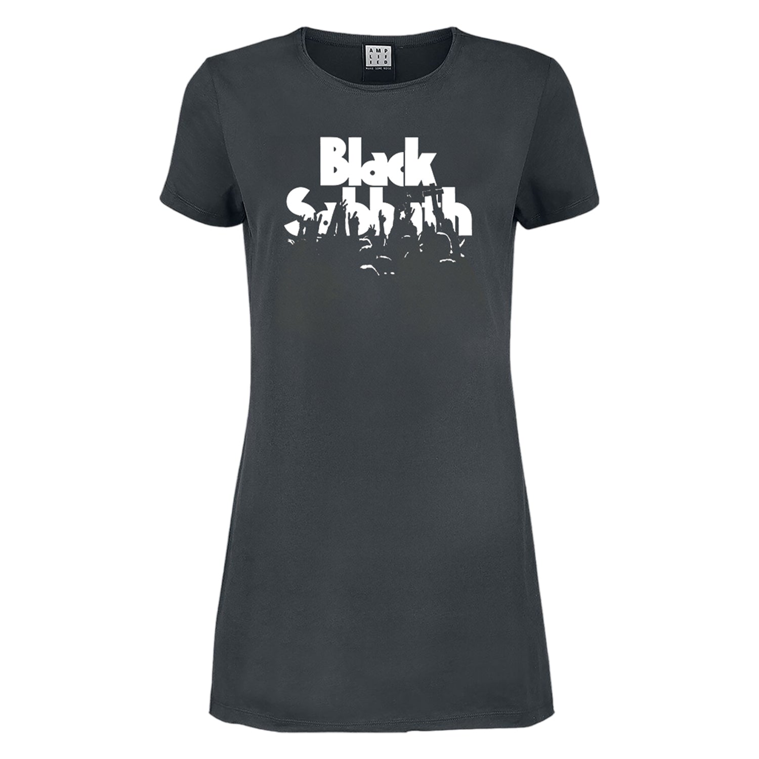 Charcoal - Front - Amplified Womens-Ladies Crowd Black Sabbath T-Shirt Dress