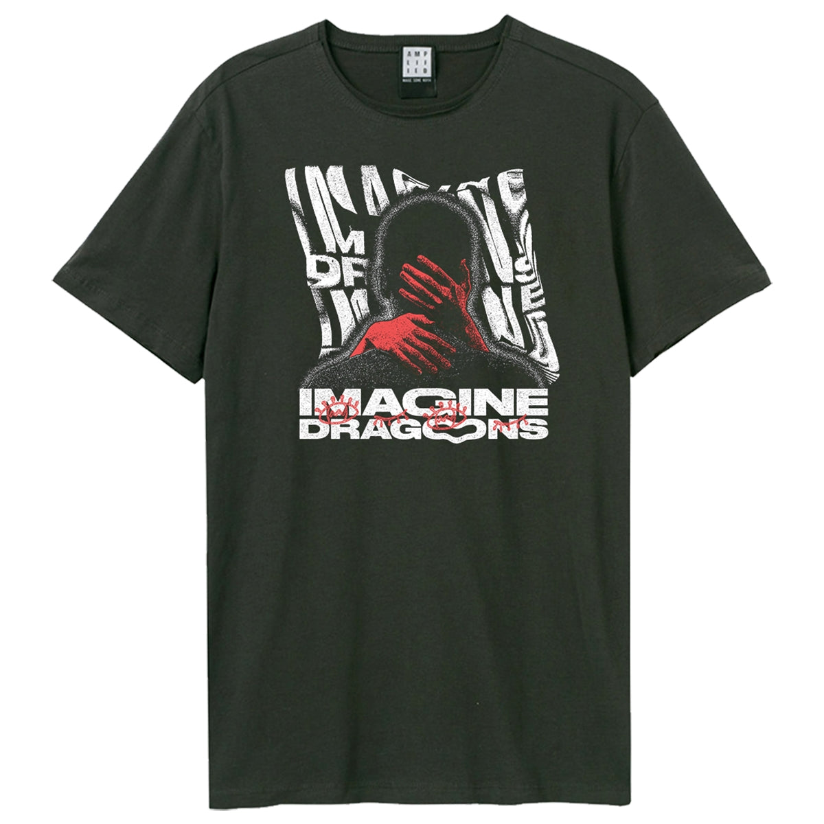 Charcoal - Front - Amplified Unisex Adult Warp Hands Imagine Dragons T-Shirt