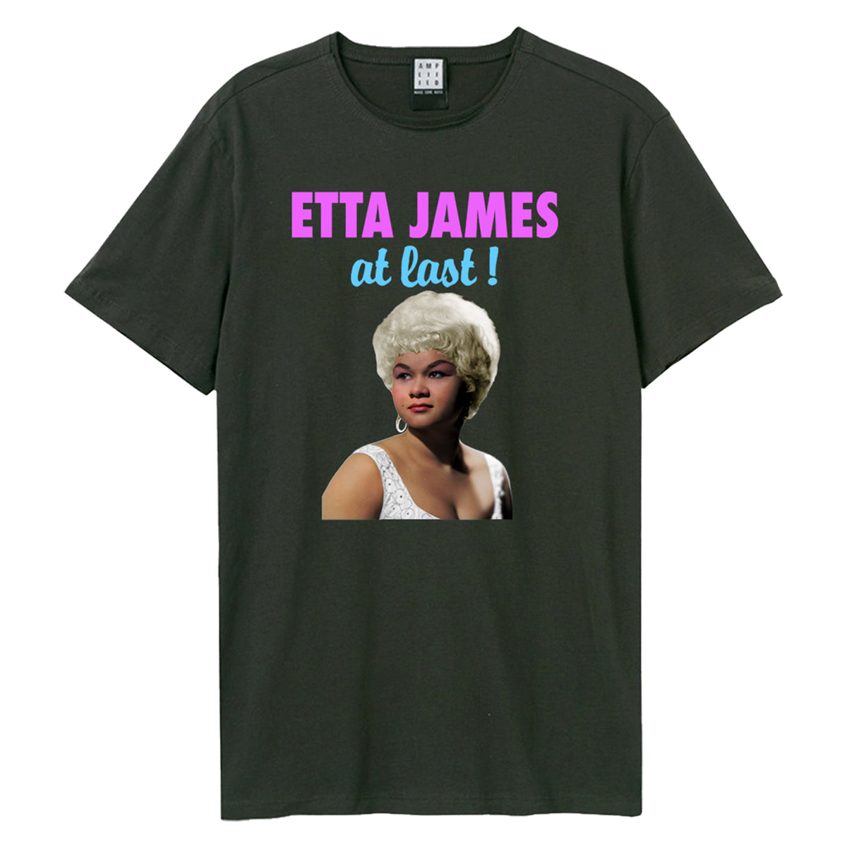 Charcoal - Front - Amplified Unisex Adult At Last Etta James T-Shirt